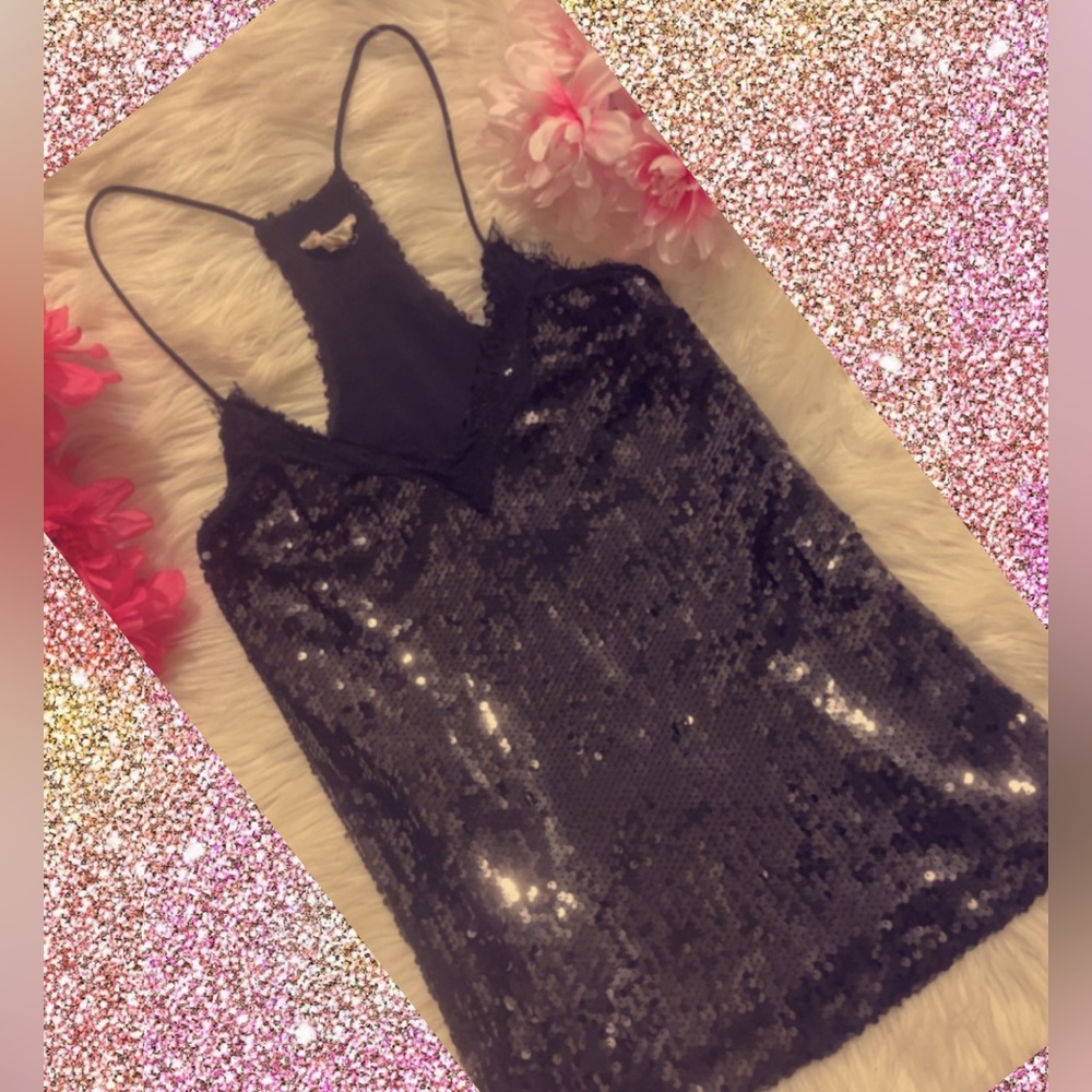 Black Sequin Camisole